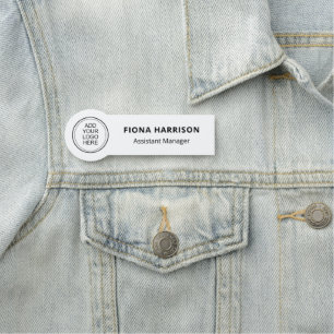 Minimal Add Logo Employee Name Tag