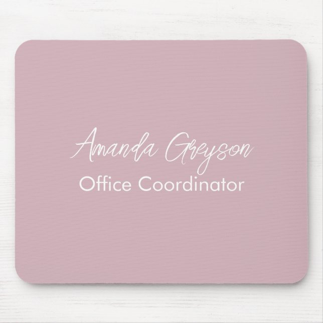 Minimal Add Your Name Monogram New Job Position Mouse Pad (Front)