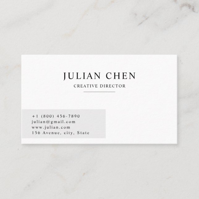 Minimal Aesthetic Corporate Business Card (Front)