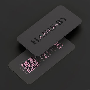 Minimal Aesthetic Hair Stylist Colorist Pink  Business Card