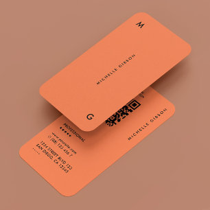 Minimal Aesthetic Professional Coral Simple Business Card