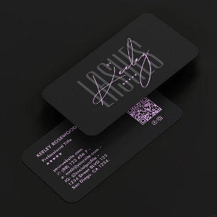 Minimal Aesthetic Purple Aesthetician Beautician Business Card