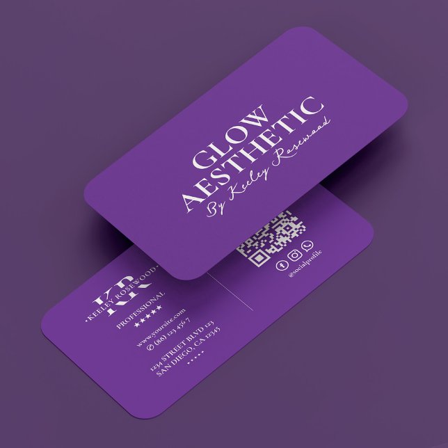 Minimal Aesthetician Royal Purple Glow Specialist Business Card (Minimal Esthetician Royal Purple Glow Specialist Business Card
)