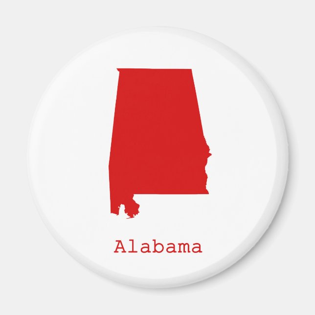 Minimal Alabama United States Magnet (Front)