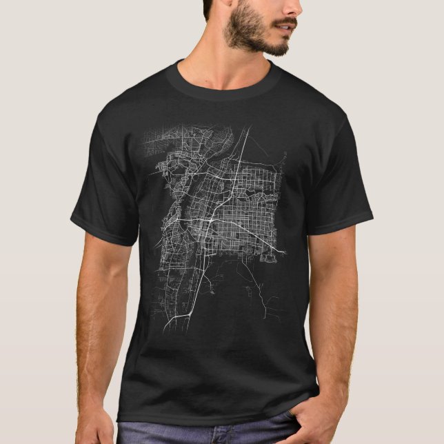Minimal Albuquerque city map (LARGE PRINT) T-Shirt (Front)