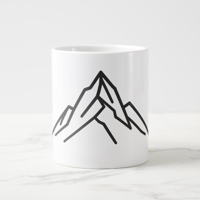 Minimal Alpine Mountain Line Art Mug (Front)