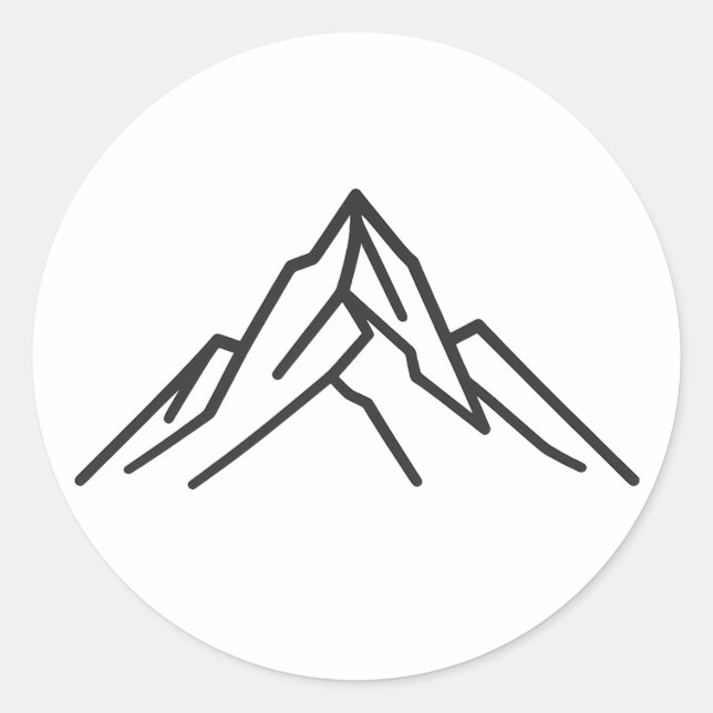 Minimal Alpine Mountain Line Art Sticker (Front)