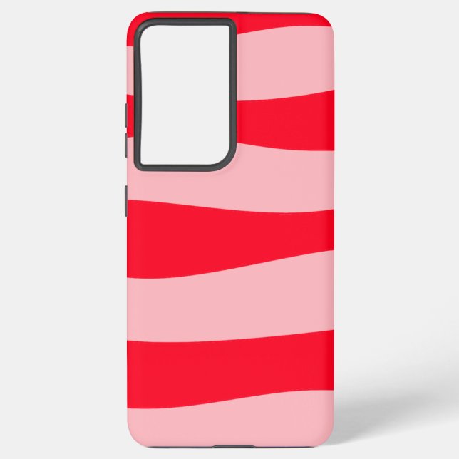 Minimal alternating red samsung galaxy s21 ultra case (Back)