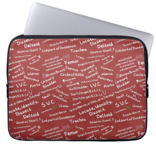Minimal Anatomical Doodle Pattern Medical Laptop  Sleeve