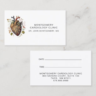 Minimal Anatomical Heart Cardiology Clinic Business Card