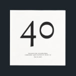 Minimal and Chic 40th Birthday Party Napkin<br><div class="desc">40th Birthday Party</div>