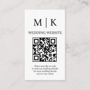 Minimal and Chic   Black and White QR Code Wedding Enclosure Card