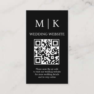 Minimal and Chic   Black and White QR Code Wedding Enclosure Card