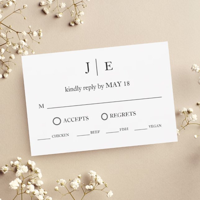 Minimal and Chic | BLACK and WHITE RSVP Cards (Creator Uploaded)