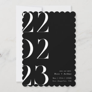 Minimal and chic black and white Save the date Invitation