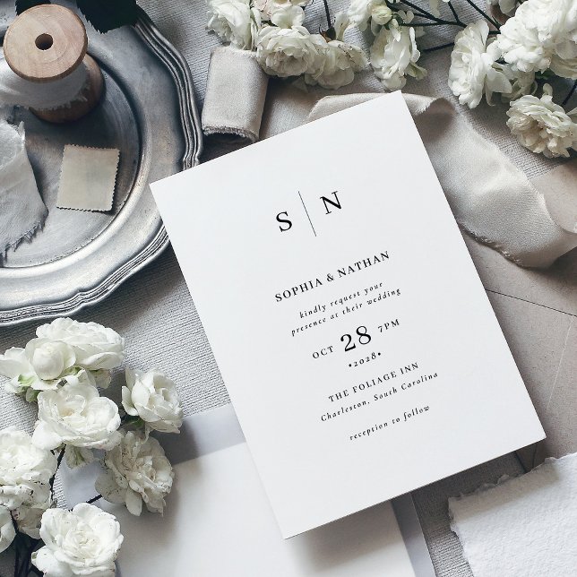 Minimal and Chic | Black and White Wedding Invitation (Creator Uploaded)