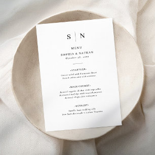 Minimal and Chic Black and White Wedding Menu