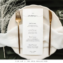 Minimal and Chic Black and White Wedding Menu