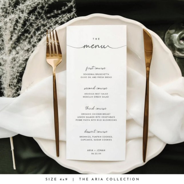 Minimal and Chic Black and White Wedding Menu (Minimalist Wedding Menu Template Modern Script Wedding Dinner Menu Printable Digital Download)