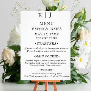 Minimal and Chic   Black and White Wedding Menu