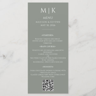 Minimal and Chic   Black and White Wedding QR Code Menu