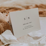 Minimal and Chic | Black and White Wedding Thank You Card<br><div class="desc">These elegant,  modern wedding thank you cards feature a simple black and white text design that exudes minimalist style. Add your initials or monogram to make them completely your own.</div>