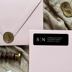 Minimal and Chic Black Return Address
