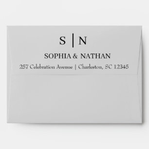 Minimal and Chic Black Wedding Envelope