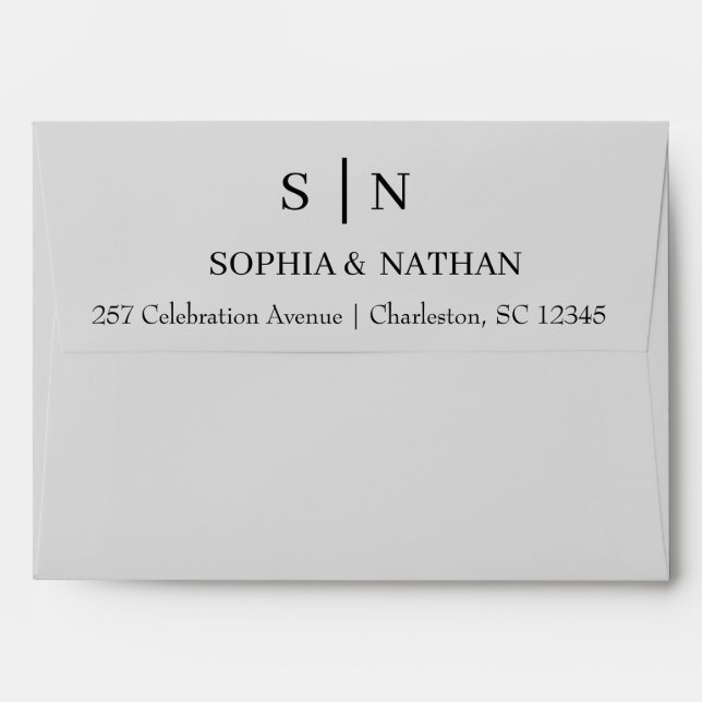 Minimal and Chic | Black Wedding Envelope (Back (Top Flap))