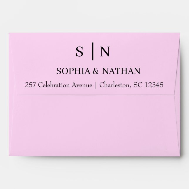 Minimal and Chic | Black Wedding Envelope (Back (Top Flap))