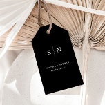 Minimal and Chic | Black Wedding Gift Tags<br><div class="desc">These elegant,  modern dark black wedding favour gift tags feature a simple black and white text design that exudes minimalist style. Add your initials or monogram to make them completely your own.</div>