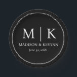Minimal and Chic | Black Wedding Monograms Classic Paper Plate<br><div class="desc">Minimal and Chic | Black Wedding Monograms Classic Paper Plates the text, and easily create your personalised Classic Paper Platesr . Click EDIT to change the background colour or text colour. You can TRANSFER this DESIGN on other Zazzle products and adjust it to fit most of the Zazzle items. Standard...</div>