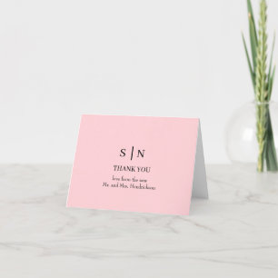 Minimal and Chic Black Wedding Thank You Card