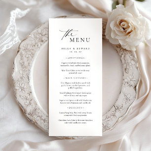 Minimal and Chic Black White Modern Wedding Menu