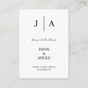 Minimal and Chic Black White Wedding Invitation