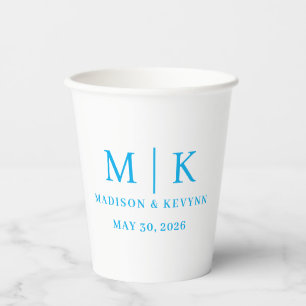 Minimal and Chic   Blue and White  Wedding Paper Cups