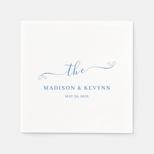 Minimal and Chic | Blue Wedding Napkins (Front)