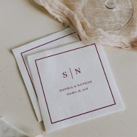 Minimal and Chic Border White and Burgundy Wedding