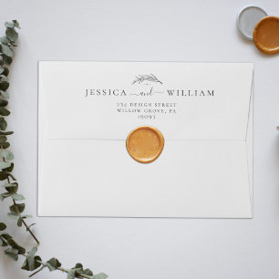 Minimal and Chic Botanical Wildflower Wedding Envelope