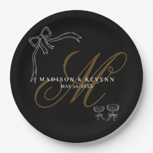 Minimal and Chic Bow Wedding Paper Plate
