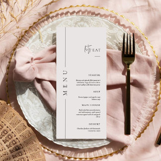 Minimal and Chic Calligraphy Dinner Wedding Menu
