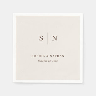 Minimal and Chic Creamy White Neutral Wedding Napkin