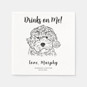 Minimal and Chic Dog Wedding Napkins