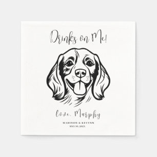 Minimal and Chic Dog Wedding Napkins