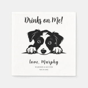 Minimal and Chic Dog Wedding Napkins