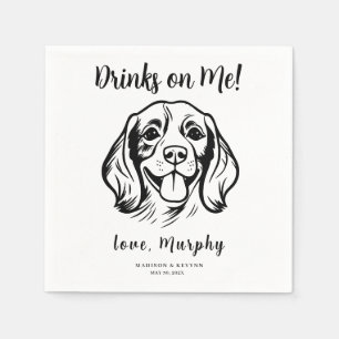 Minimal and Chic Dog Wedding Napkins