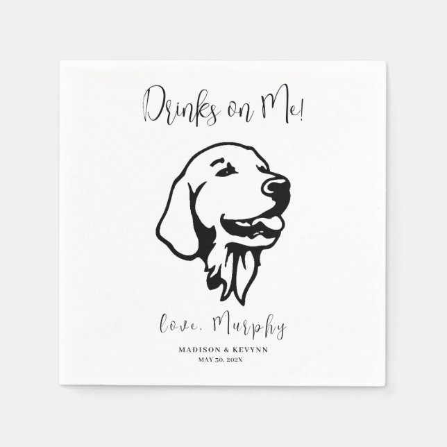 Minimal and Chic | Dog Wedding Napkins (Front)