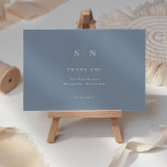 Minimal and Chic | Dusty Blue and White Wedding Thank You Card<br><div class="desc">These elegant,  modern wedding thank you cards feature a simple dusty blue and white text design that exudes minimalist style. Add your initials or monogram to make them completely your own.</div>