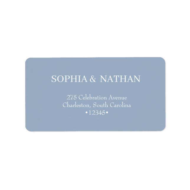 Minimal and Chic | Dusty Blue Wedding Label (Front)