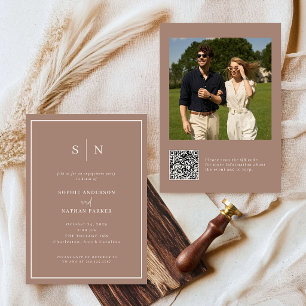 Minimal and Chic Engagement Party QR Code Photo Invitation